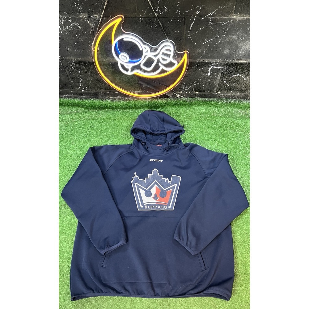 CCM Hockey Buffalo‎ NY Blue Hoodie Sweatshirt Men's Size 2XL XXL Graphic Print
